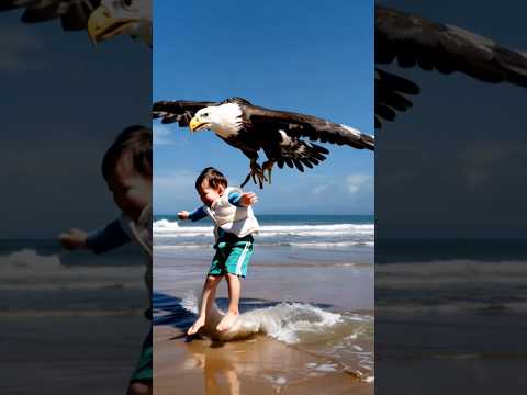 A giant eagle picked up the child! This is how the sailor saved his life! 🦅⚠️ #youtubeshorts