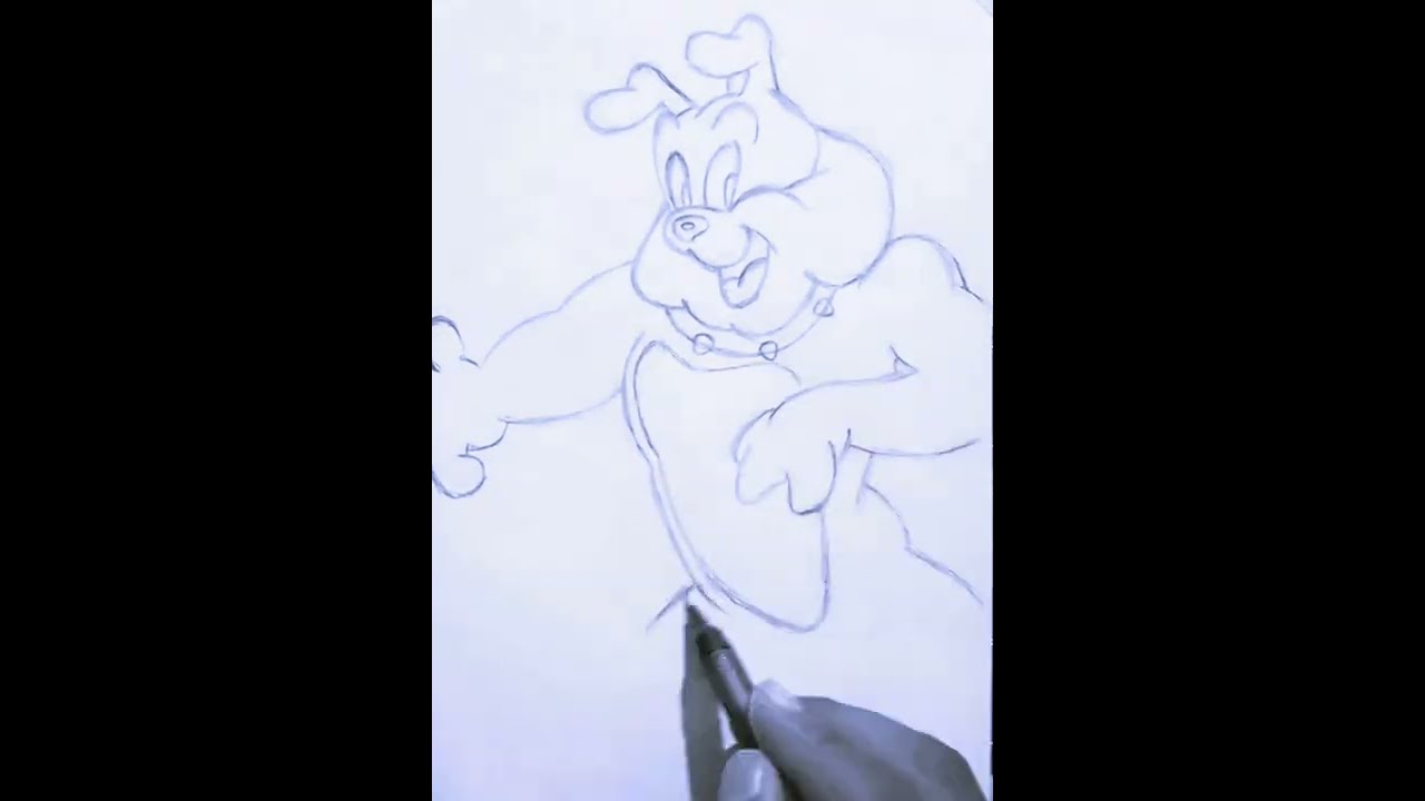 Drawing Spike the Bulldog from Tom & Jerry - Part 1