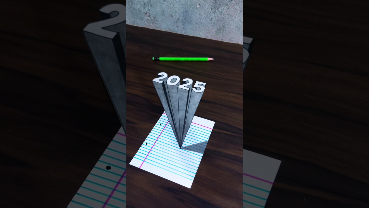 easy 2025 3d drawing tutorial A step-by-step guide for beginners #3d #3dart #3ddrawing #fyp #foryou