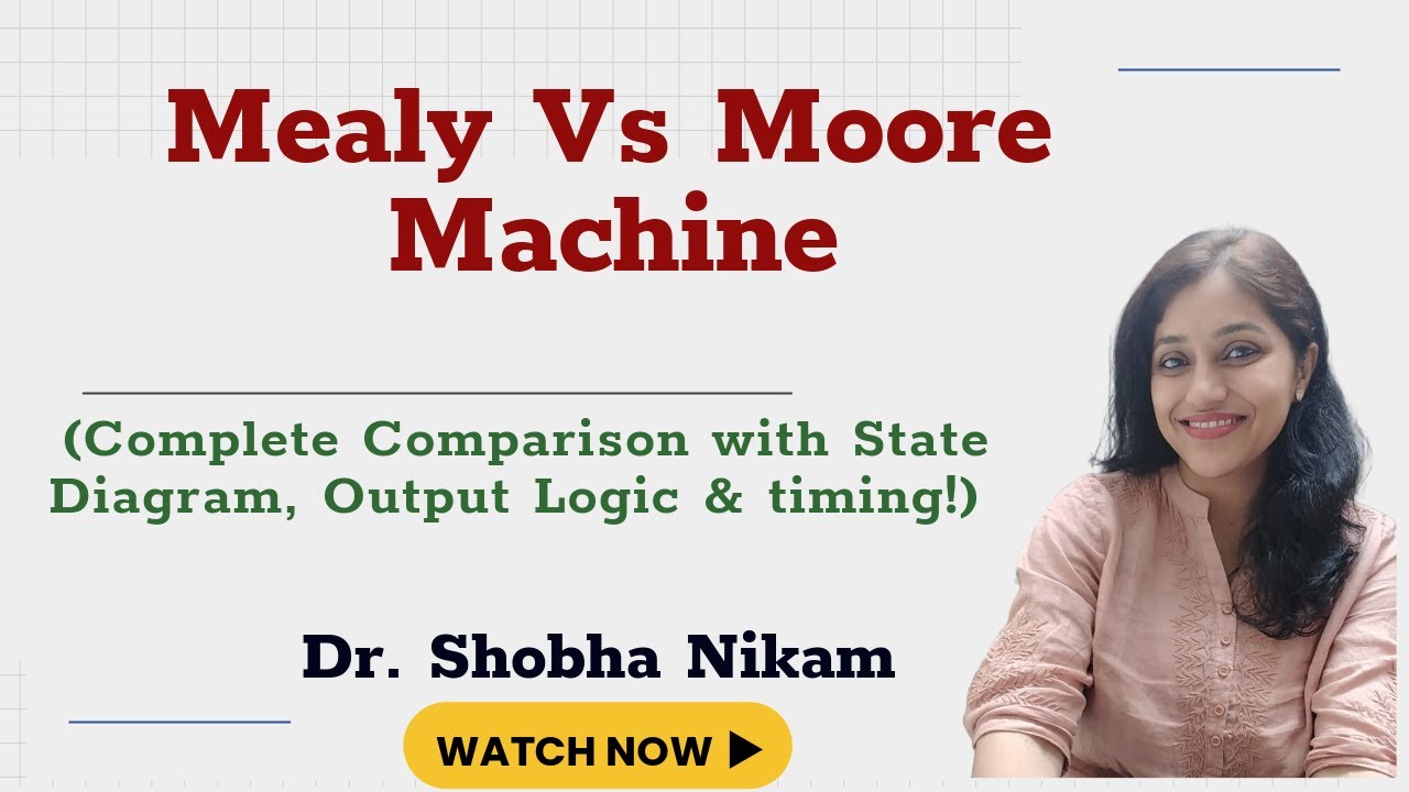 Difference between Mealy and Moore FSM using state diagrams, tables, and timing