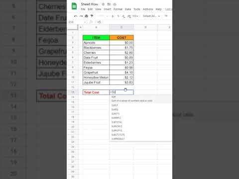 Calculate Total Sum in Google Sheets π