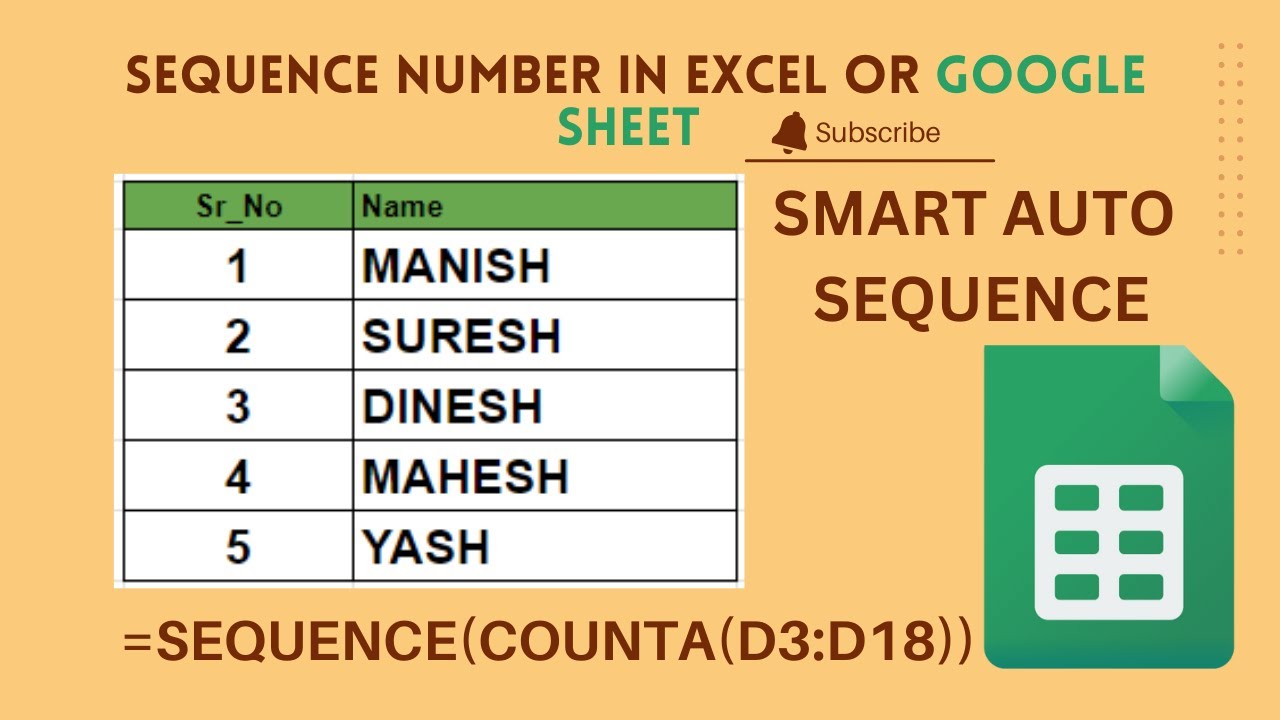 Add Sequential Numbers in Excel & Google Sheets 📊