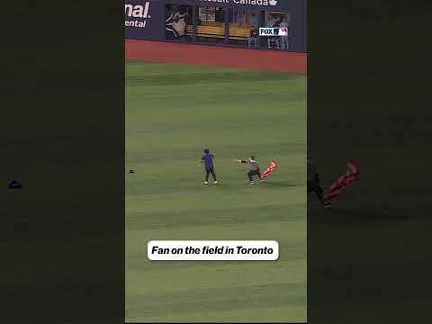 Fan on the field in Toronto in Game 6 😳 #mlb #baseball #worldseries