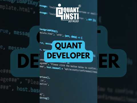 What is a Quant Developer? | Quant Developer explained in 1 minute #quant #quanttrading