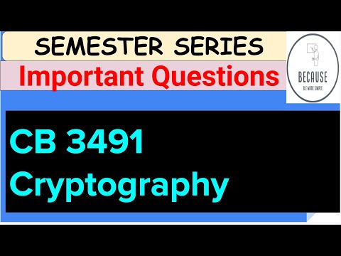 CB 3491 Cryptography and Cyber Security Important Questions for Semester