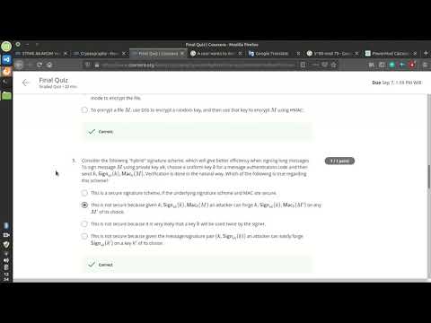 Coursera Cryptography Uiversity Of Maryland Quiz Week 7 Final Exam Answer