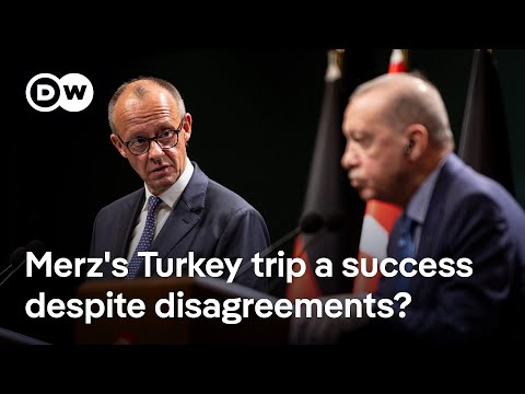 Germany's Merz visits Turkey, clashes with Erdogan on Gaza | DW News