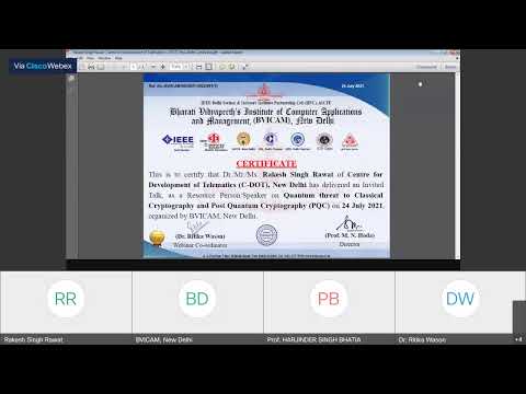 Webinar on Quantum threat to Classical Cryptography and Introduction of Post Quantum Cryptography ?