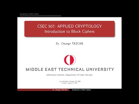 Applied Cryptology 2.1: Confusion and Diffusion
