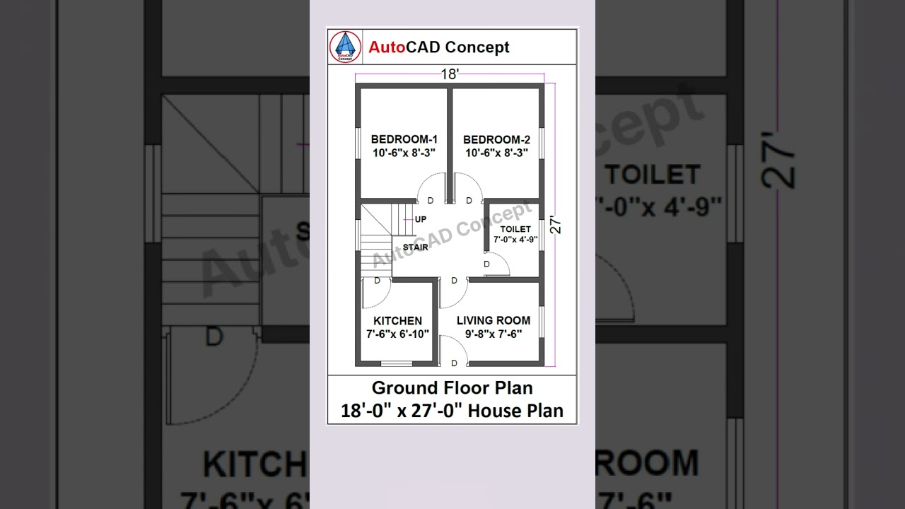 18x27 2BHK House Floor Plan π‘