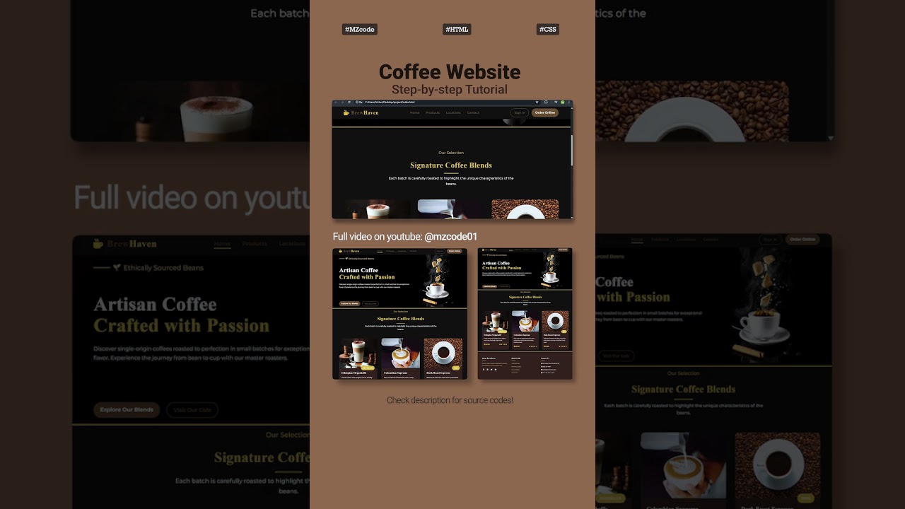 Build a Coffee Shop Website with HTML, CSS & JS ☕