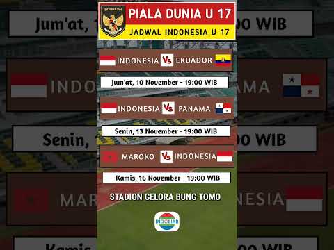 Jadwal Timnas Indonesia U-17, Piala Dunia U-17. #timnasindonesia #timnasu17 #pialadunia
