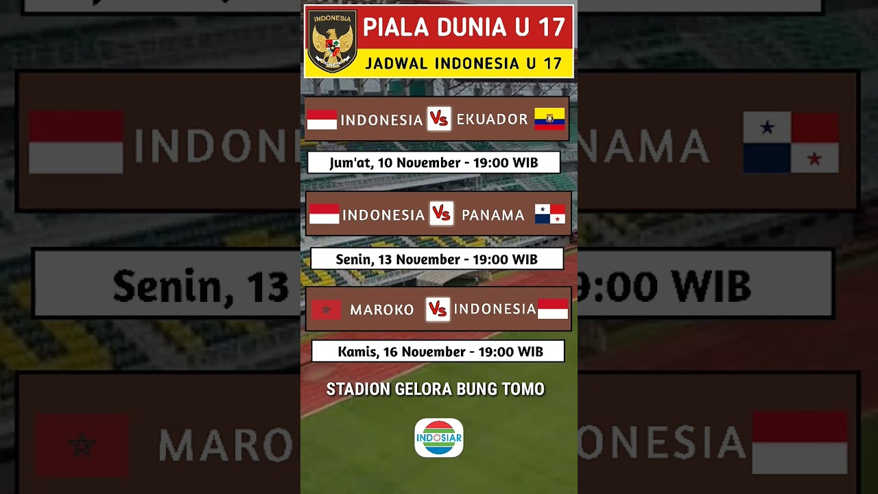 Jadwal Pertandingan Timnas Indonesia U-17 di Piala Dunia U-17