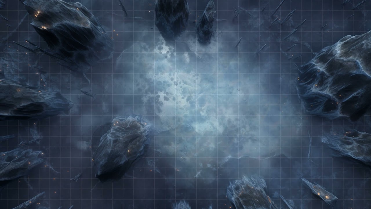 D&D Frozen Cavern Free Grid Battle Map ❄️