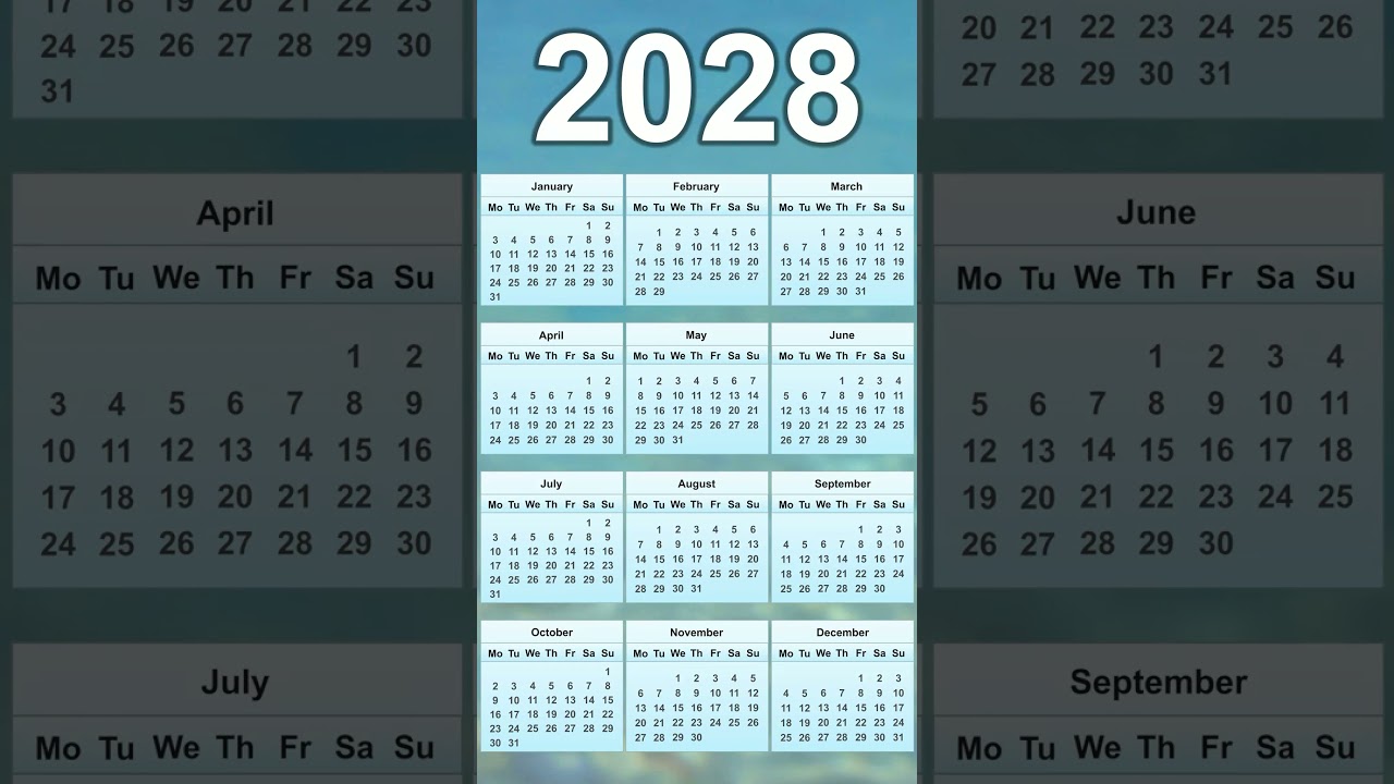 2028 Calendar & Monthly Plans 📅