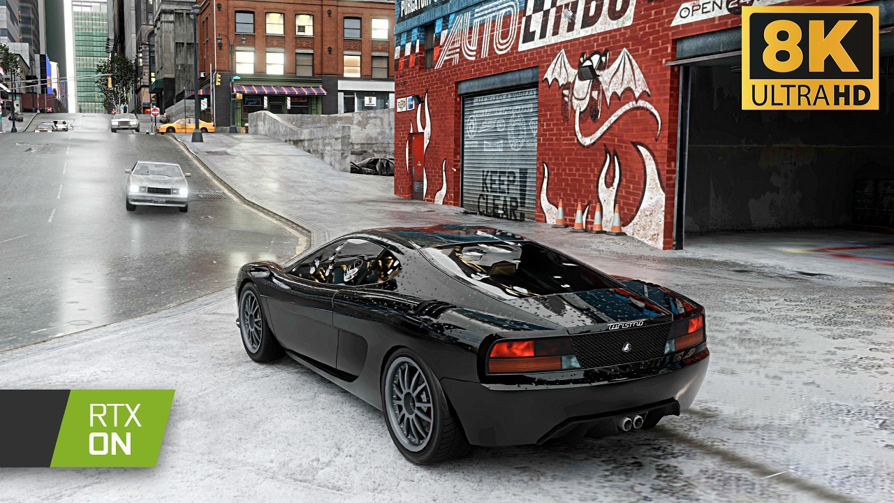 GTA IV - Path Tracing RTX Remix Reflections Graphics Mod! 4k RTX 5090 Max Settings PC Gameplay!