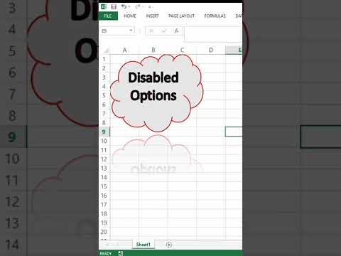 Disabled options in Microsoft excel|Excel Tutoring|@thevisionhunt #shorts