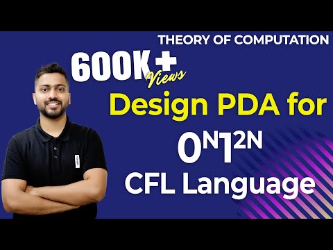 Lec-51: Design PDA for 0^n1^2n CFL Language | Very Important| Must Watch