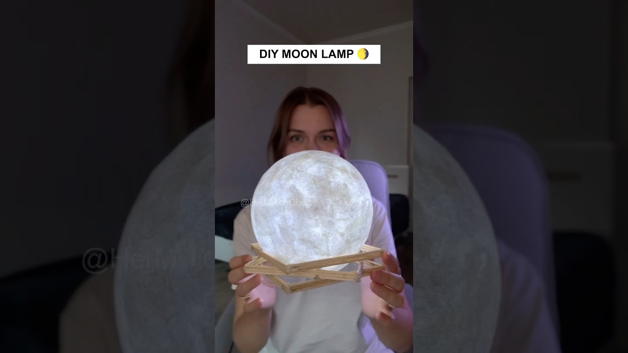 DIY Moon Lamp 🌖 Easy Room Decor Idea