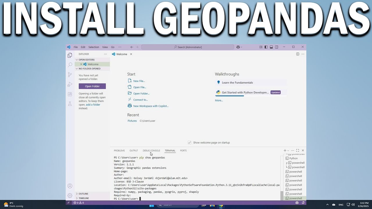 How To Install GeoPandas for Python in VS Code