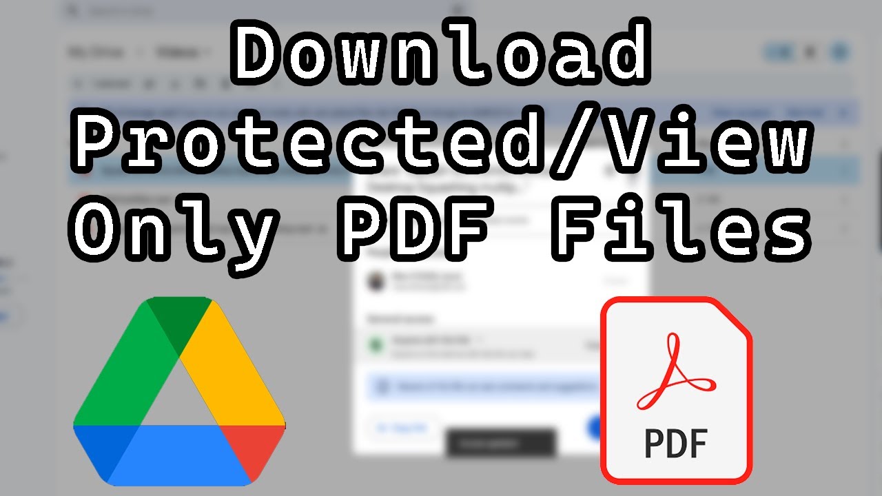How to Download Protected/ View Only PDF Files From Google Drive