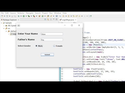 how to create login page in java using eclipse IDE