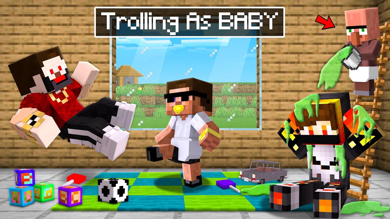 Hilarious Baby Minecraft Troll 🤣 | Watch Me Prank My Friends!