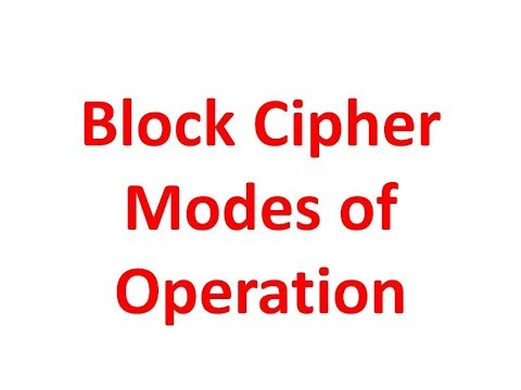 6. Block Cipher Modes of Operation