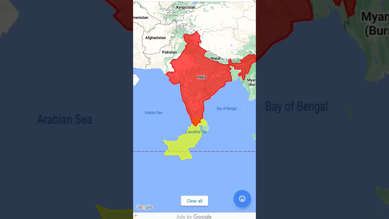 India vs Pakistan Size Comparison 🇮🇳🇵🇰