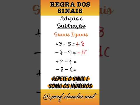 Regra dos Sinais || Sinais Iguais na Adição e Subtração