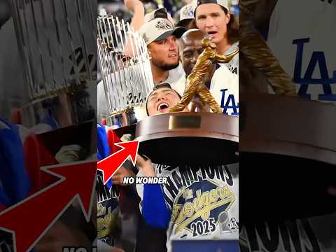 Yoshinobu Yamamoto couldn't even lift the World Series MVP trophy#shorts #celebrity #mlb #yoshinobu