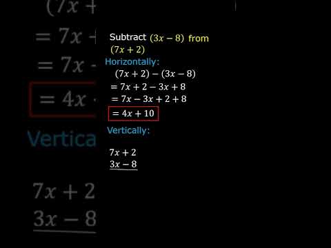 Subtracting Polynomials | Algebra #shorts #youtubeshorts