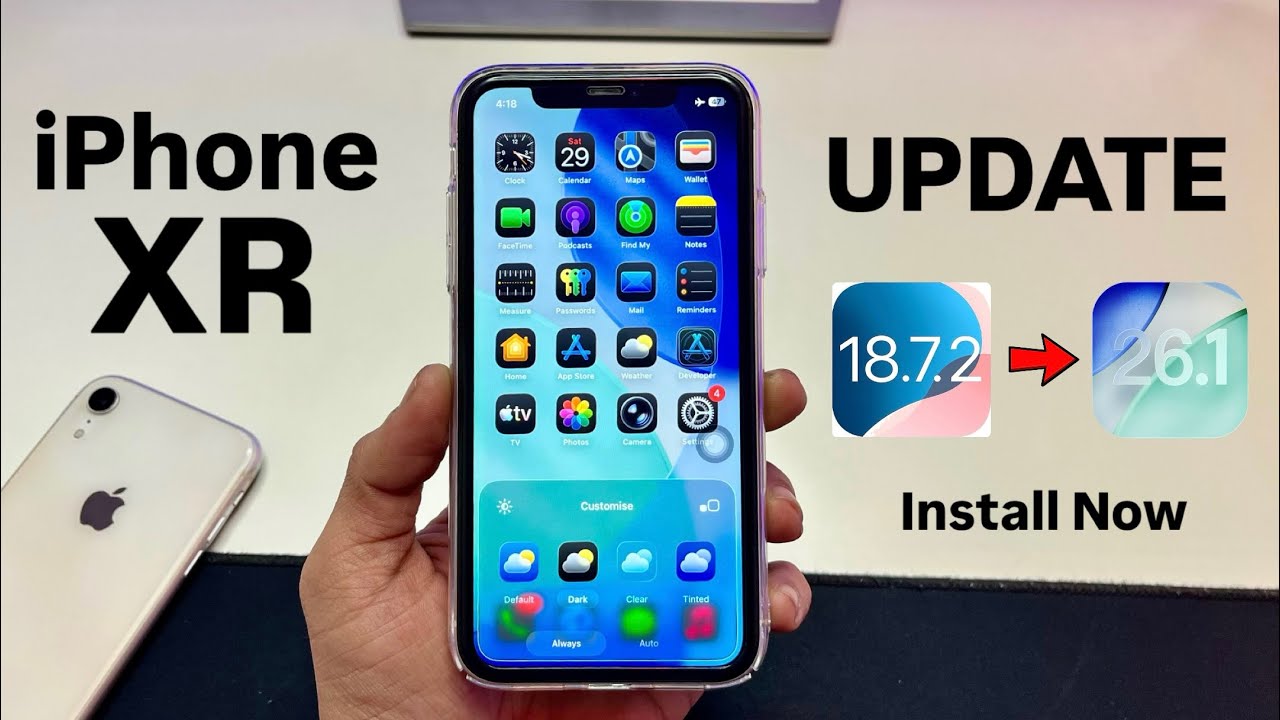 Update iPhone XR from iOS 18.7.2 to iOS 26.1