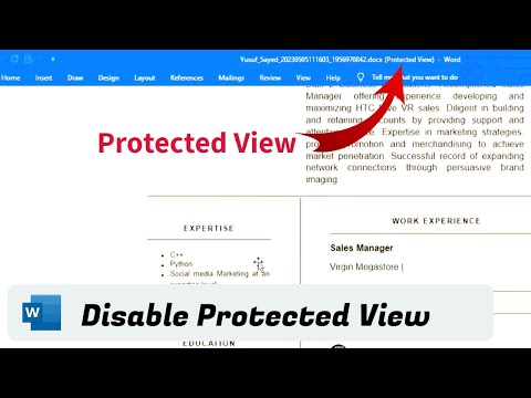 How to remove Protected View in Word