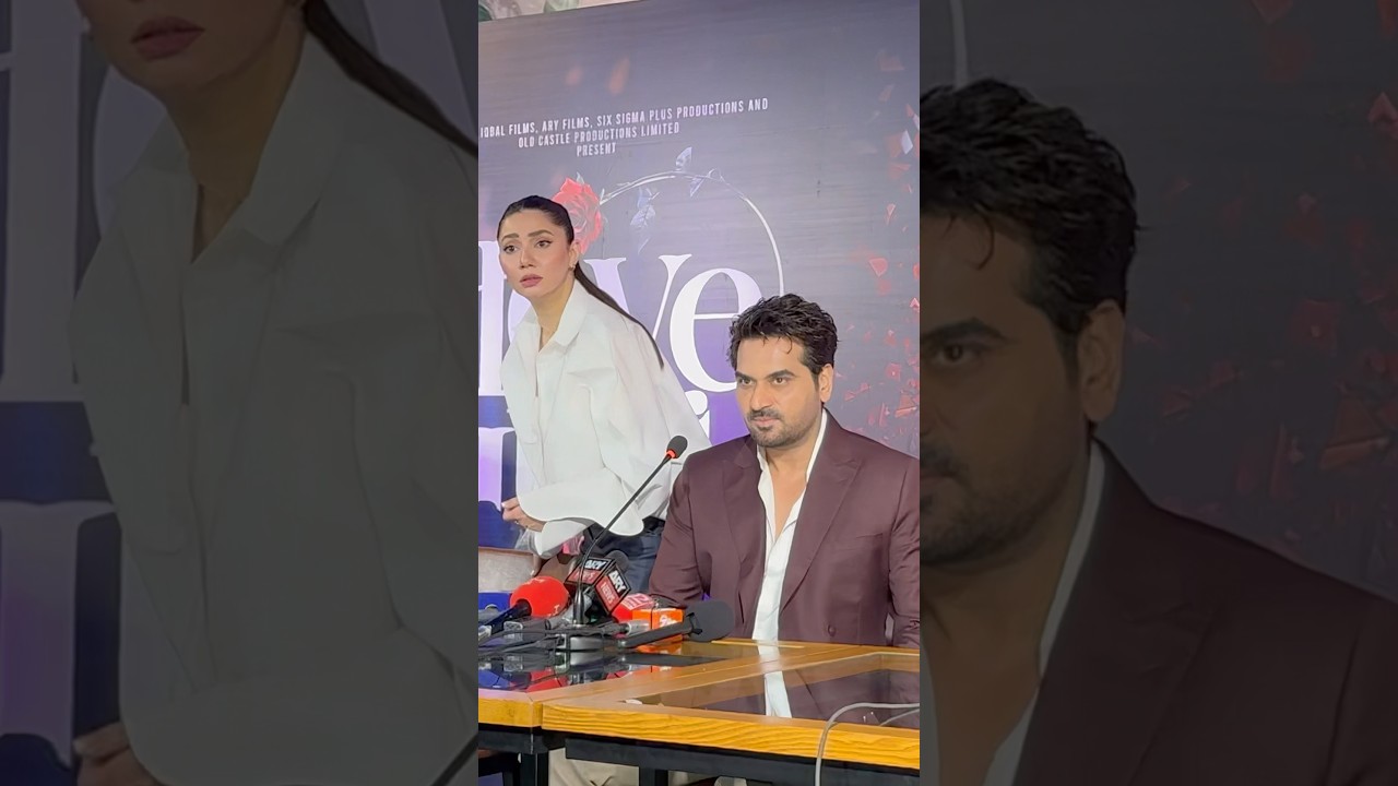 Mahira Khan & Humayun Saeed at Love Guru Press Conference π¬