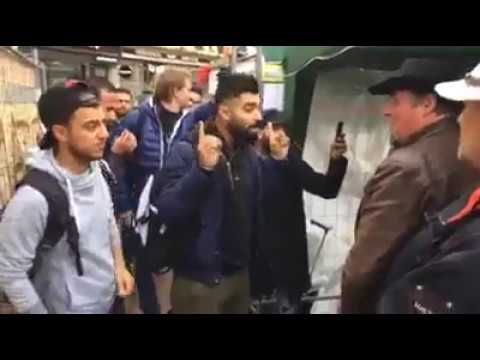 Suomi ensin -aktivistit häiriköivät Kolmen sepän patsaalla