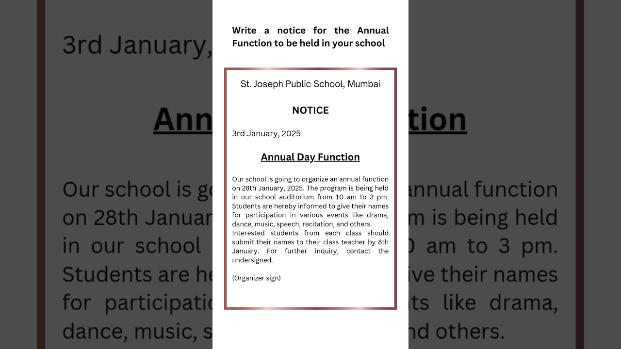 School Annual Day Notice 📢