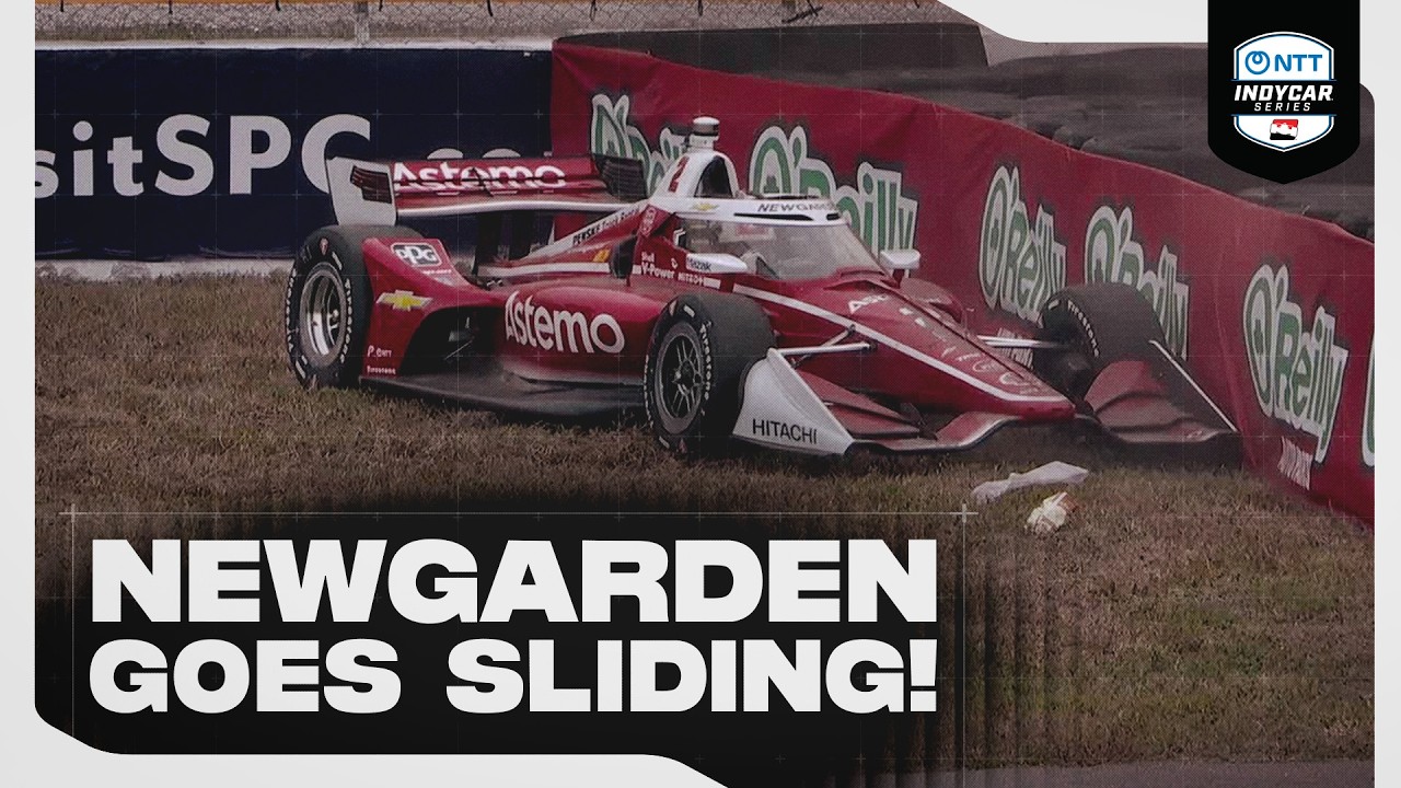 Josef Newgarden Slides Through Dirt in Practice | 2026 INDYCAR at St. Pete