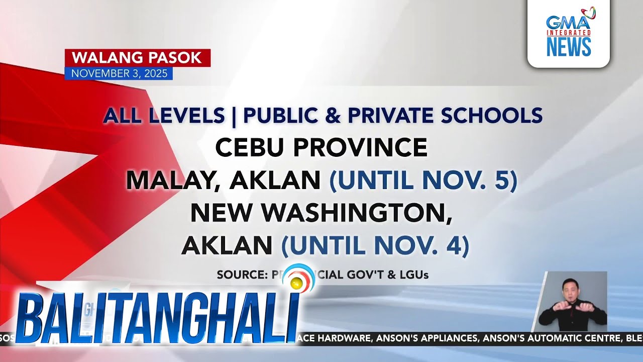 No Classes as of 11 a.m., Nov 3, 2025 | Balitanghali