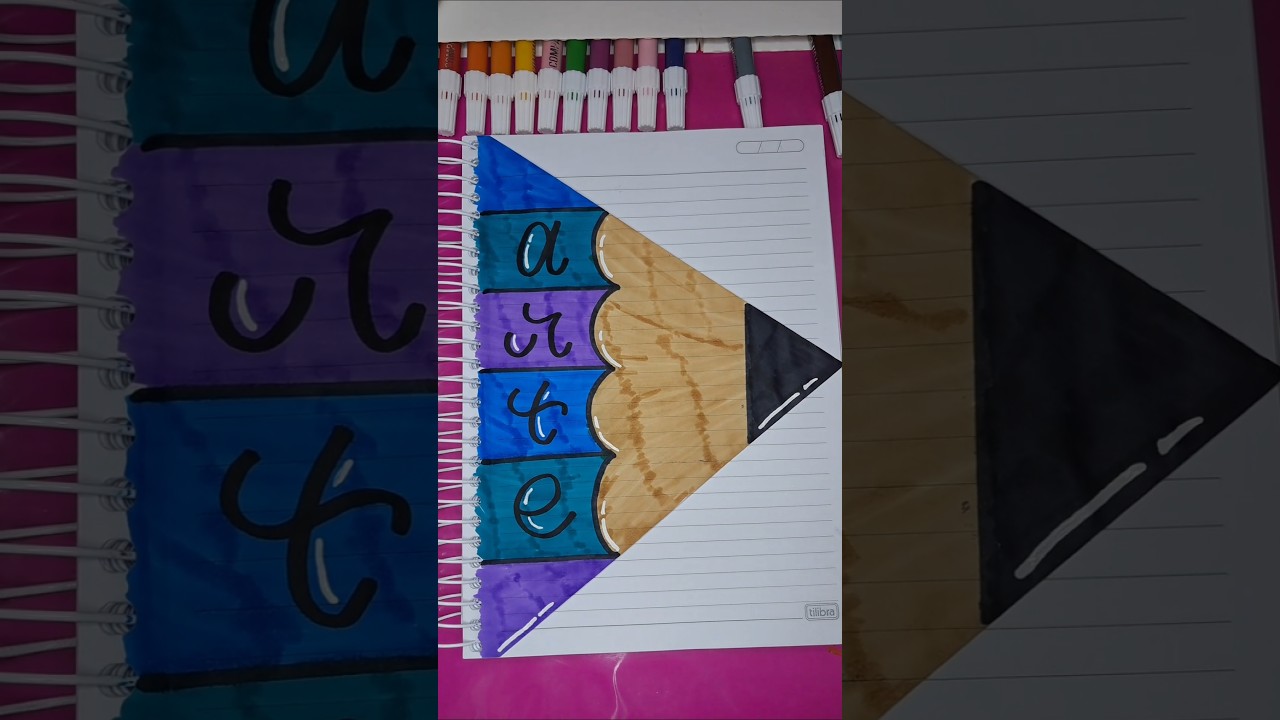 Ideia Criativa de Capa de Caderno com Tema de Lápis para Volta às Aulas 2025 ✏️