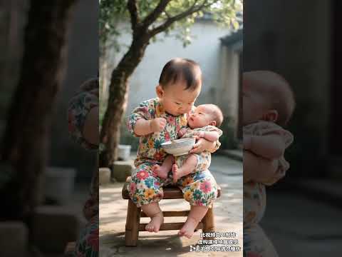 Grow up and play together. Super cute baby. Record every day of the baby's growth. It makes the