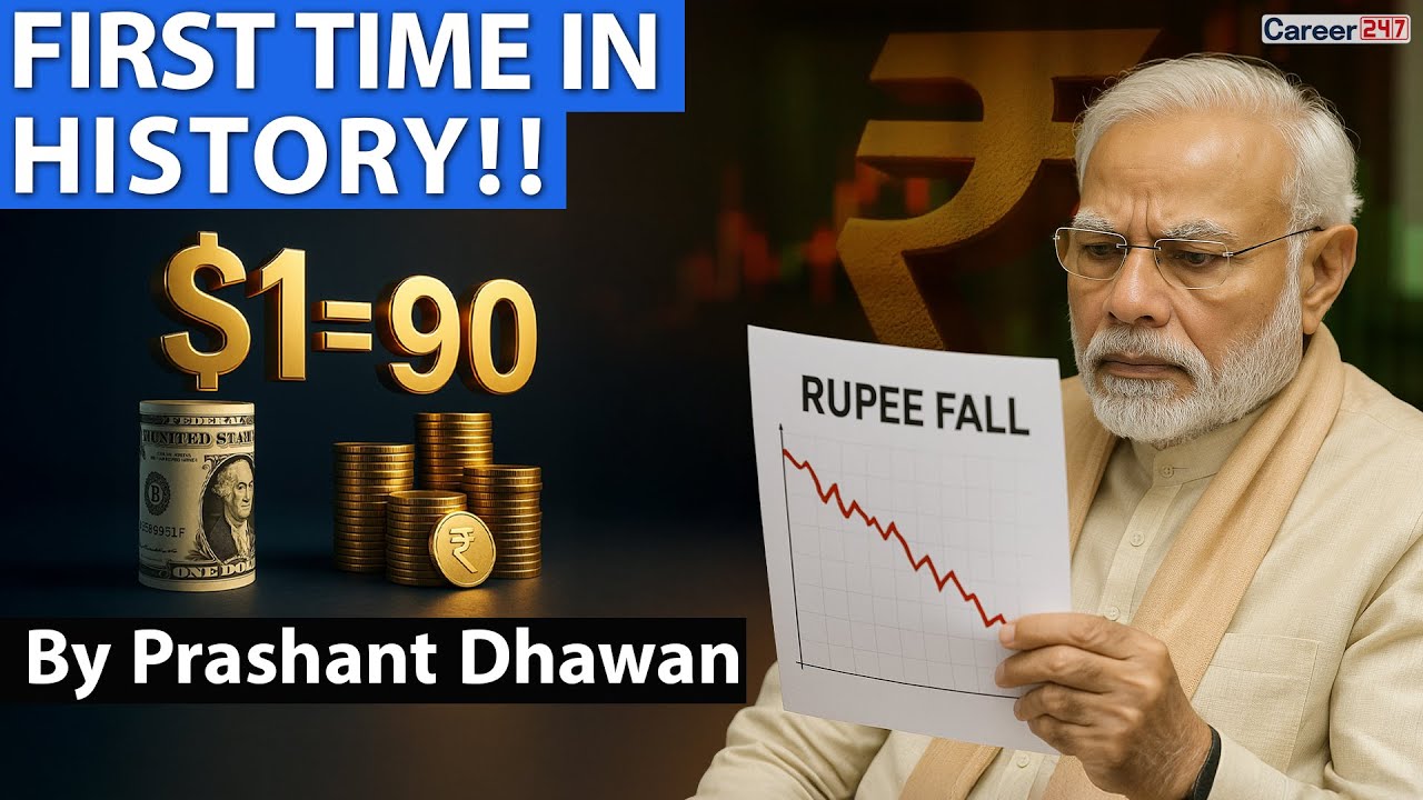 INDIA'S RUPEE FALLS TO HISTORIC LOW!! 90 Rupees per Dollar | By Prashant Dhawan