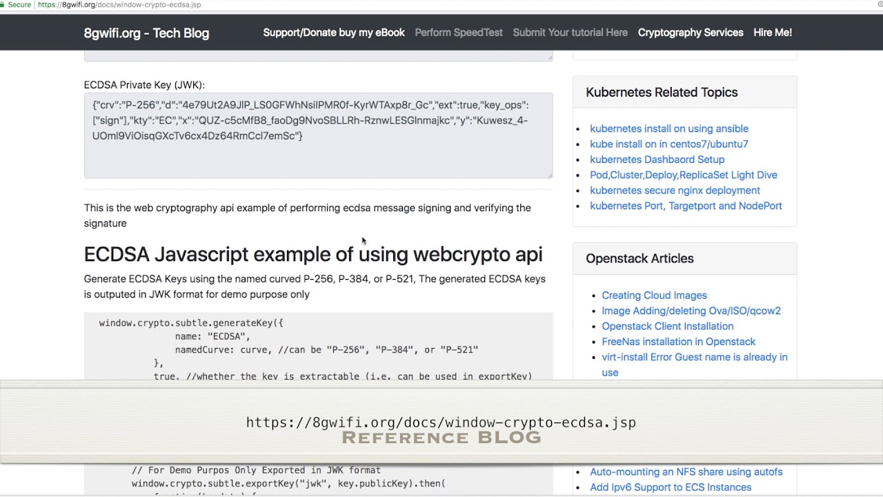 Web Crypto API: ECDSA Key Generation & Sign/Verify