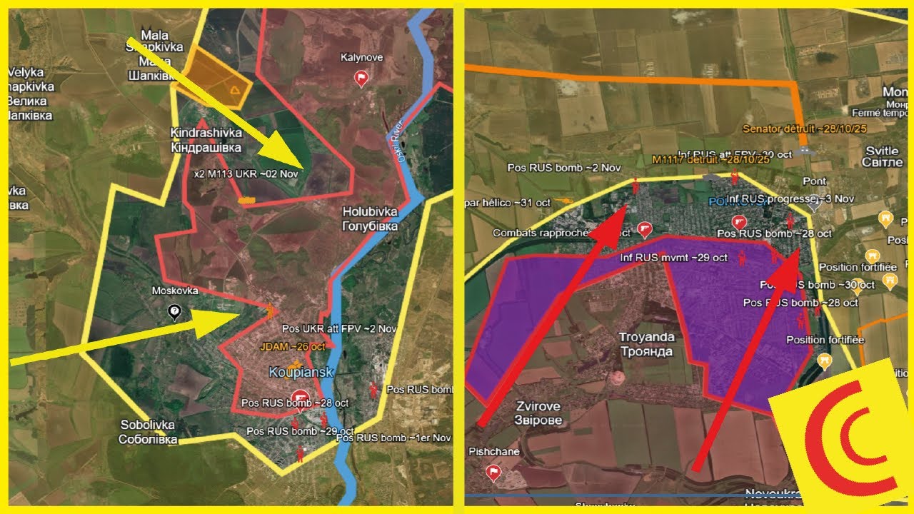 Conflit Ukraine 04/11/25 : Contre-attaque ukrainienne au nord de Kupiansk et avancée russe à Pokrovsk