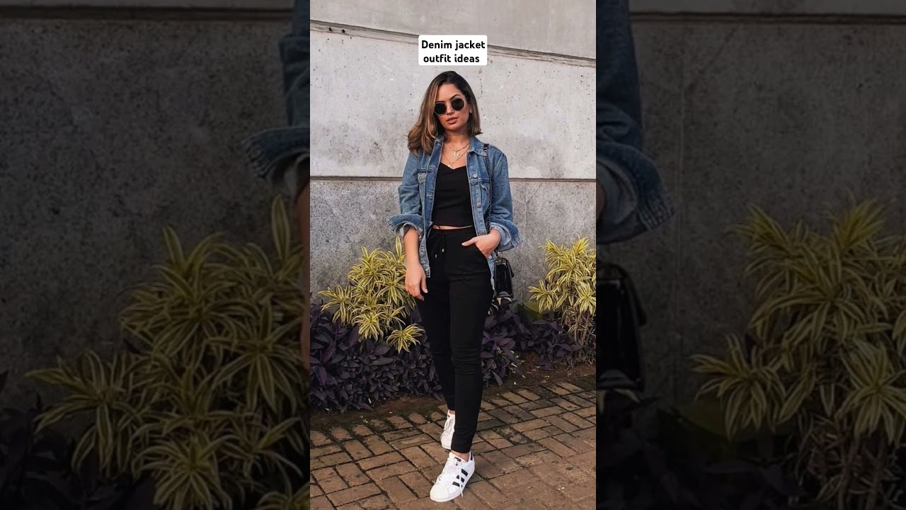 denim jacket outfit ideas for girls | denim jackets with skin fit jeans 🔥 #shortvideo #shorts #viral