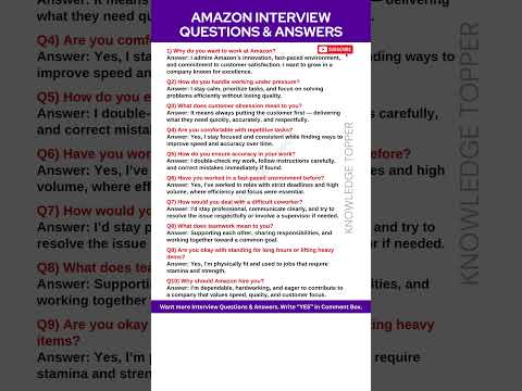 Amazon Interview Questions and Answers