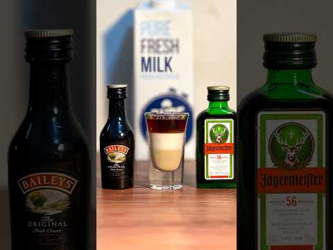 Milk Sandwich Shot🥛🐄 #baileys #jägermeister #milk #cocktail