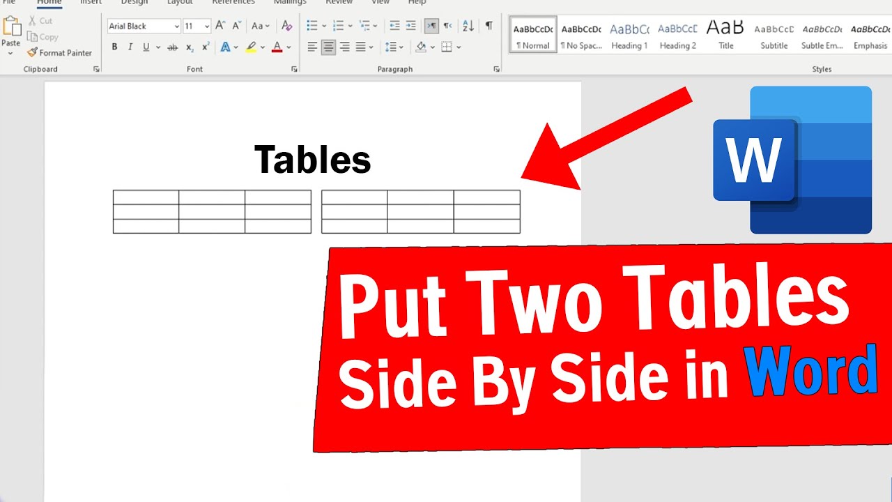 Side-by-Side Tables in Word π