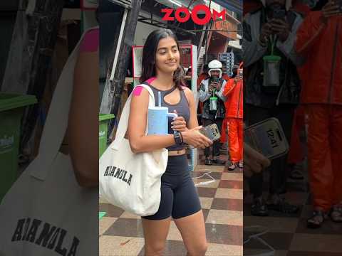 Pooja Hegde CALMLY interacts with paps as spotted coming out of gym ✨ #shorts #poojahegde