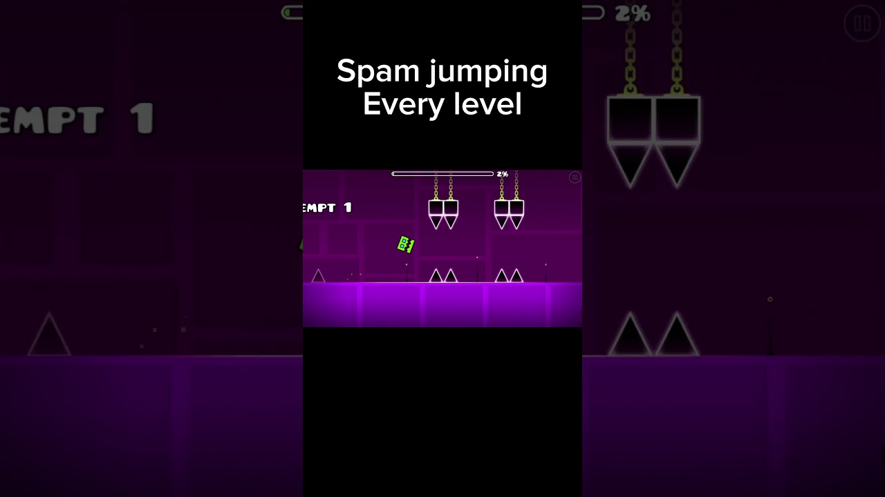 Spam Jumping Through Levels in Geometry Dash #shorts